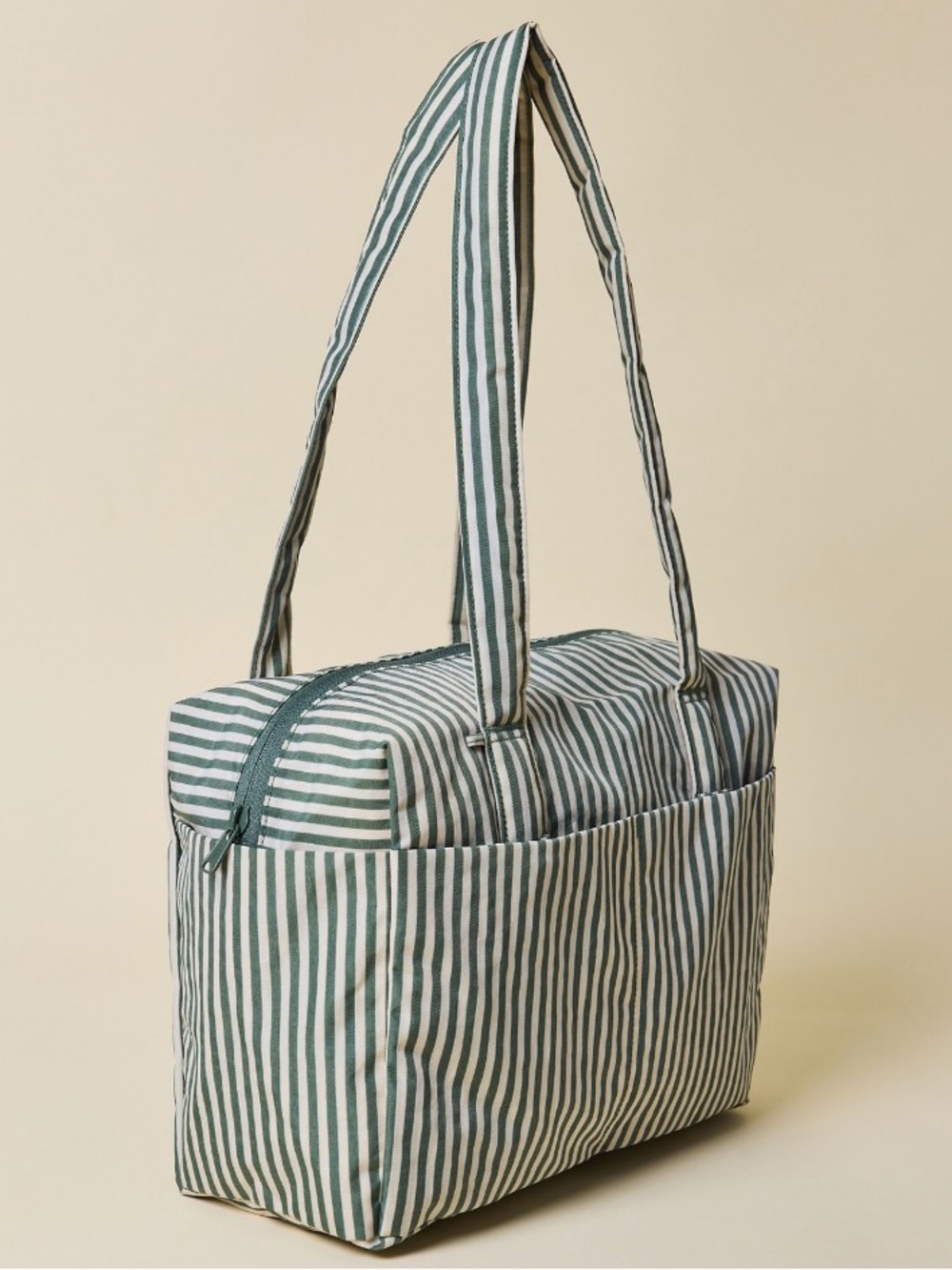 BAGGU Everyday Cloud Bag In Sage Stripe - Picture 2 of 10